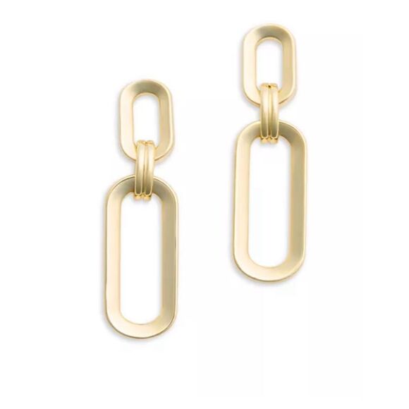 Shashi Gold Plated Oval Drop Earrings NIB - Picture 1 of 4
